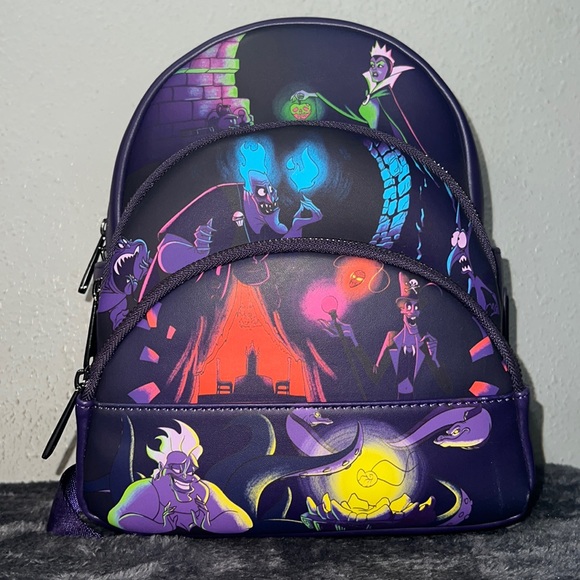Loungefly Handbags - Loungefly Disney Villains Triple Pocket Glow in the Dark Mini Backpack